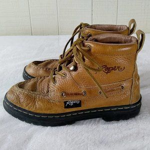 Vintage Roper Western Work Boots Leather Laces